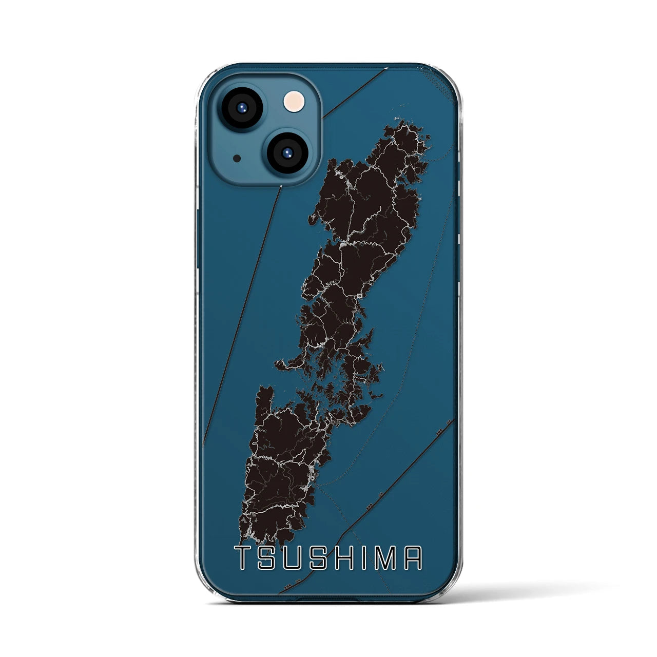 【対馬(長崎県)】地図柄iPhoneケース(クリアタイプ)