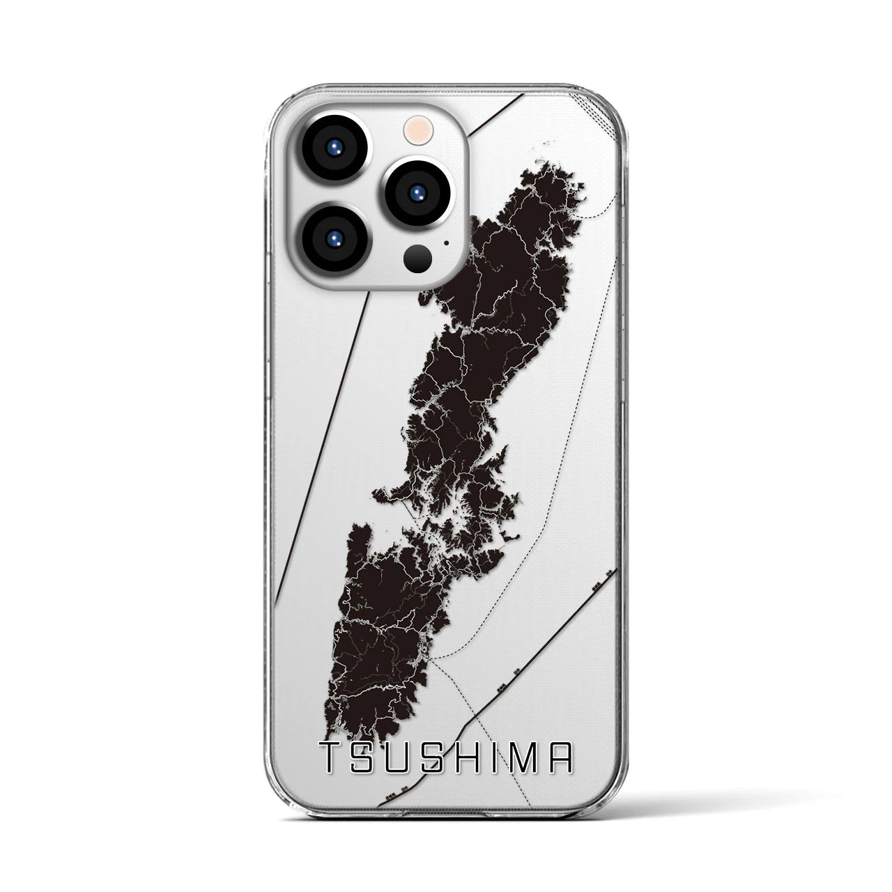 【対馬(長崎県)】地図柄iPhoneケース(クリアタイプ)