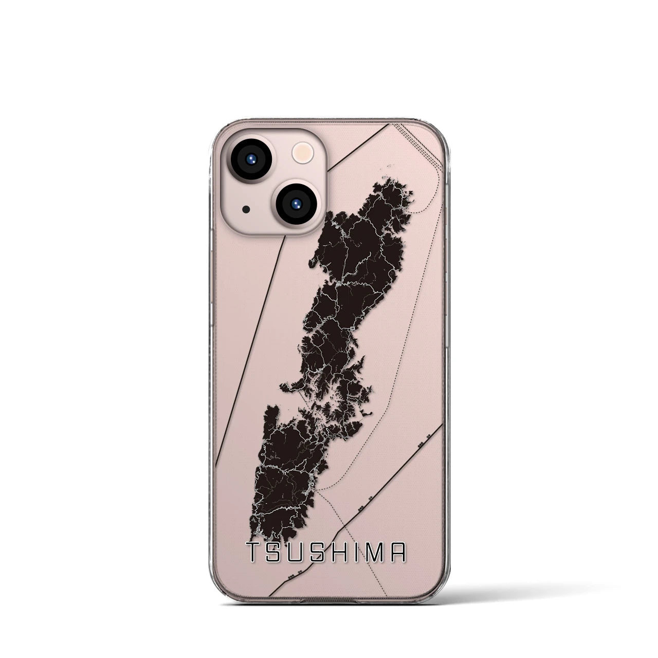 【対馬(長崎県)】地図柄iPhoneケース(クリアタイプ)