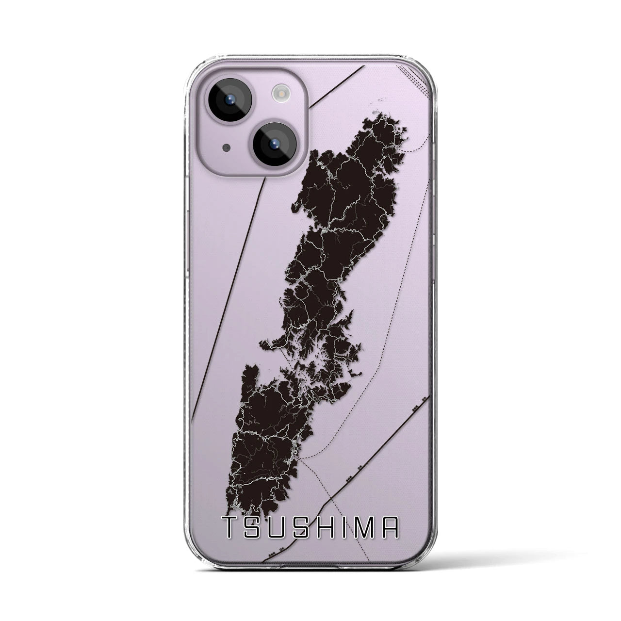 【対馬(長崎県)】地図柄iPhoneケース(クリアタイプ)