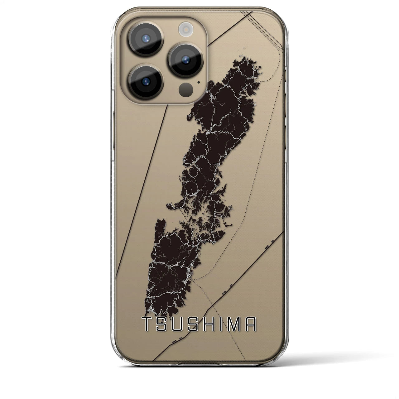 【対馬(長崎県)】地図柄iPhoneケース(クリアタイプ)