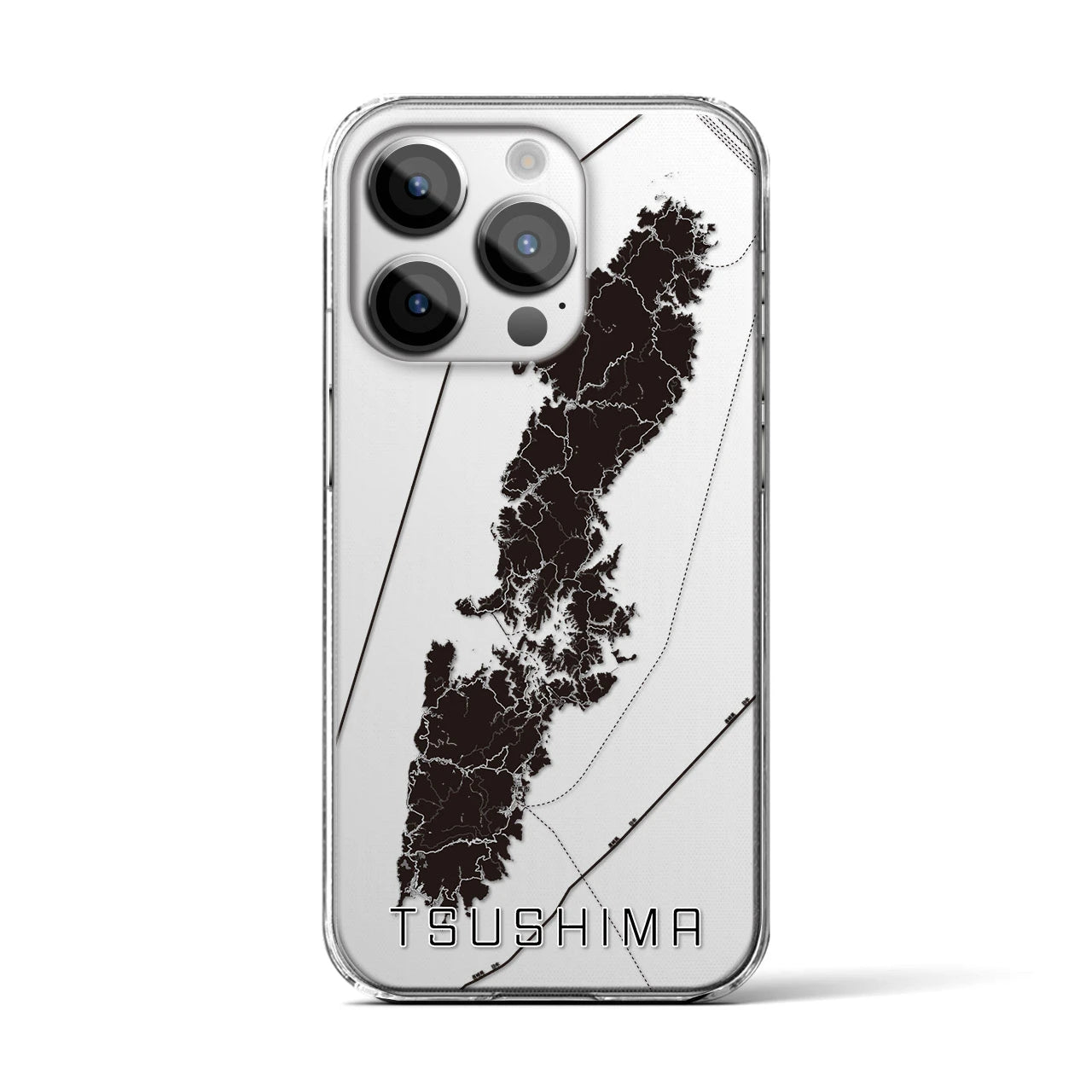 【対馬(長崎県)】地図柄iPhoneケース(クリアタイプ)