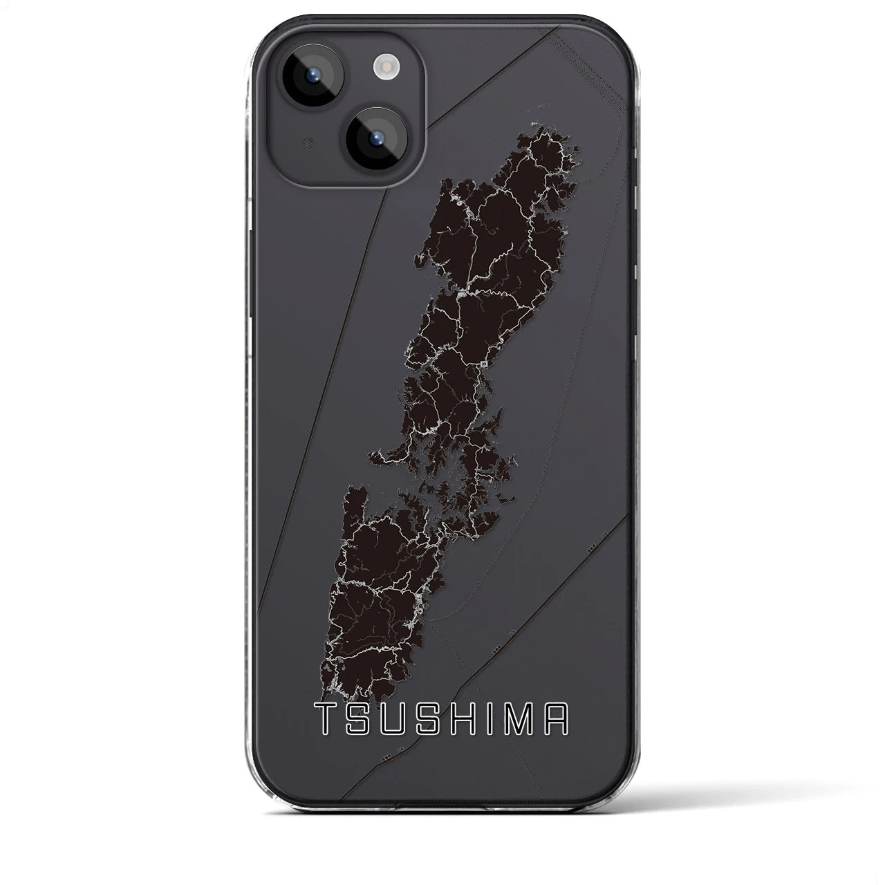 【対馬(長崎県)】地図柄iPhoneケース(クリアタイプ)