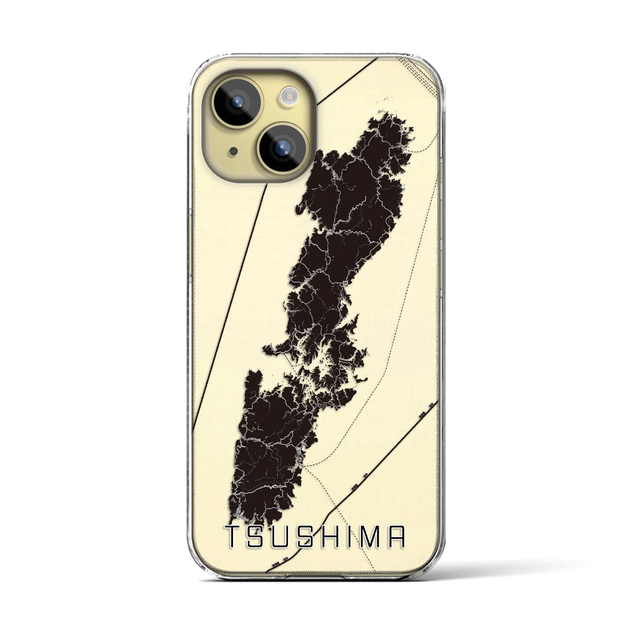 【対馬(長崎県)】地図柄iPhoneケース(クリアタイプ)