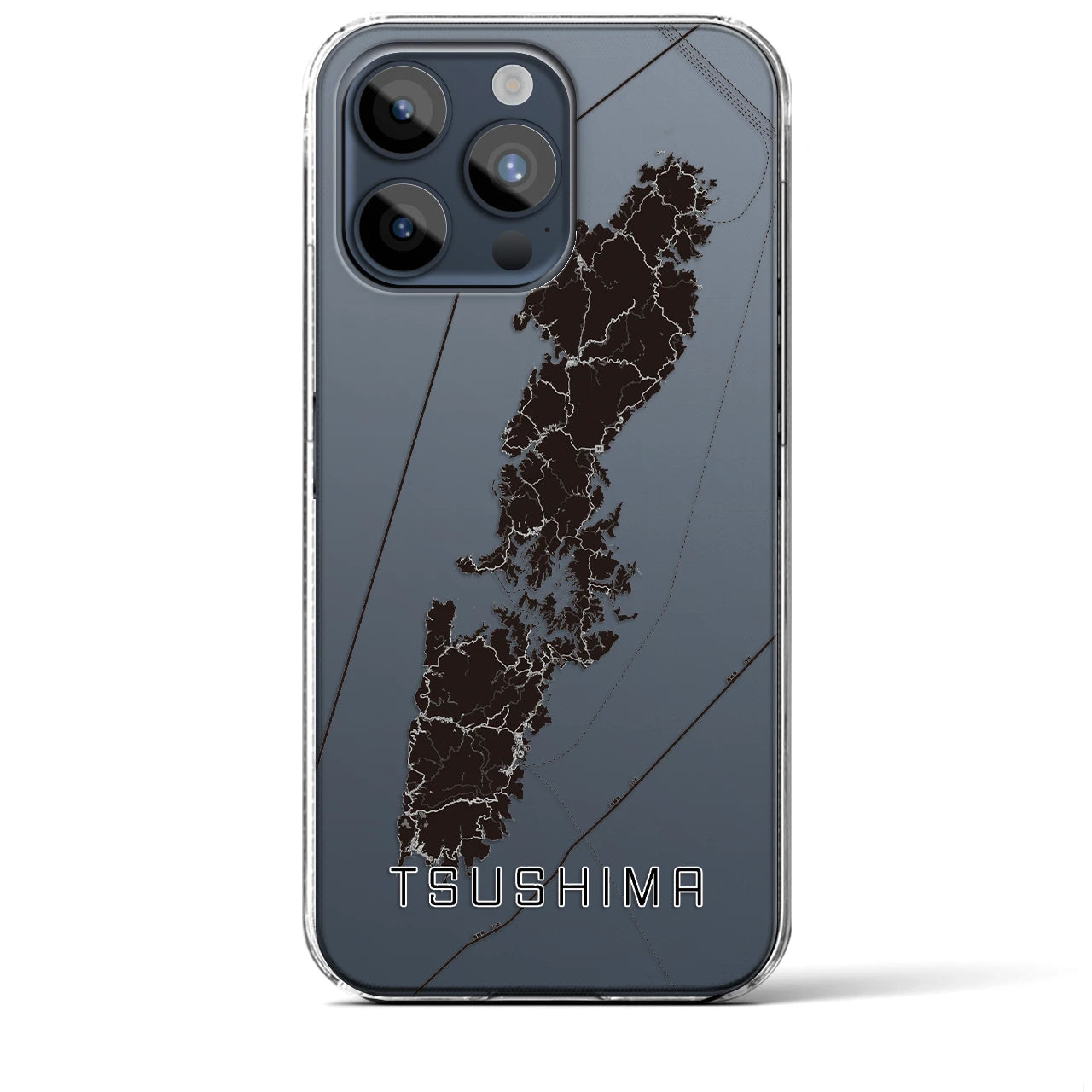 【対馬(長崎県)】地図柄iPhoneケース(クリアタイプ)