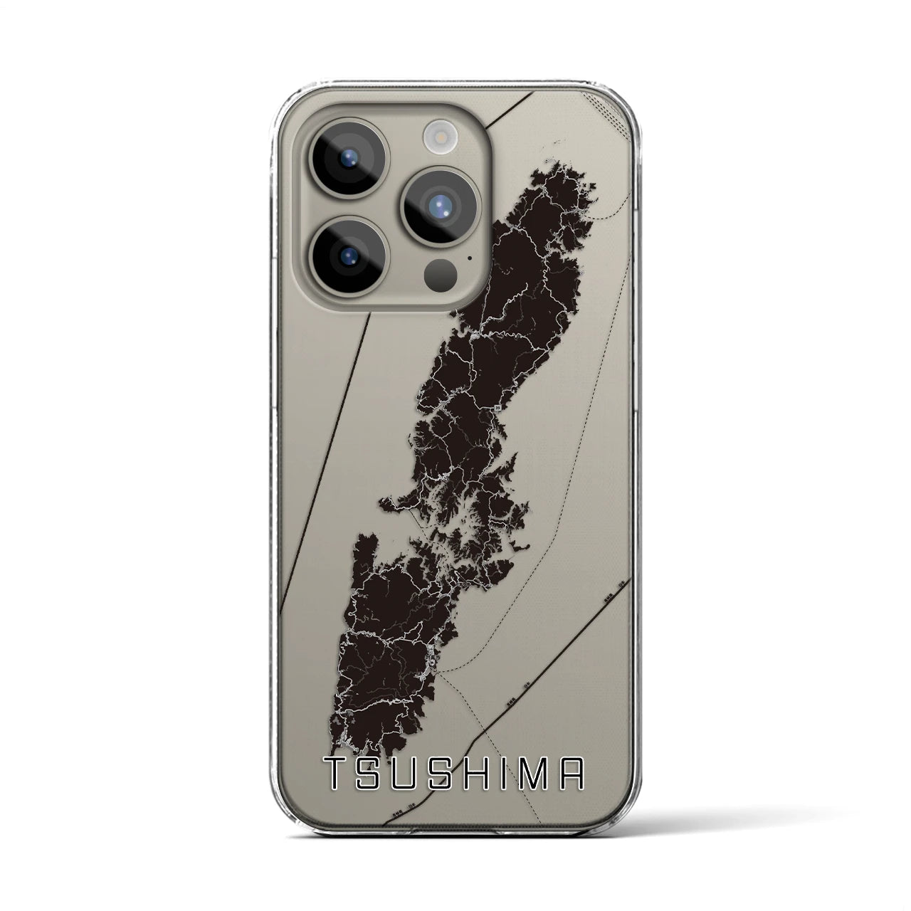 【対馬(長崎県)】地図柄iPhoneケース(クリアタイプ)
