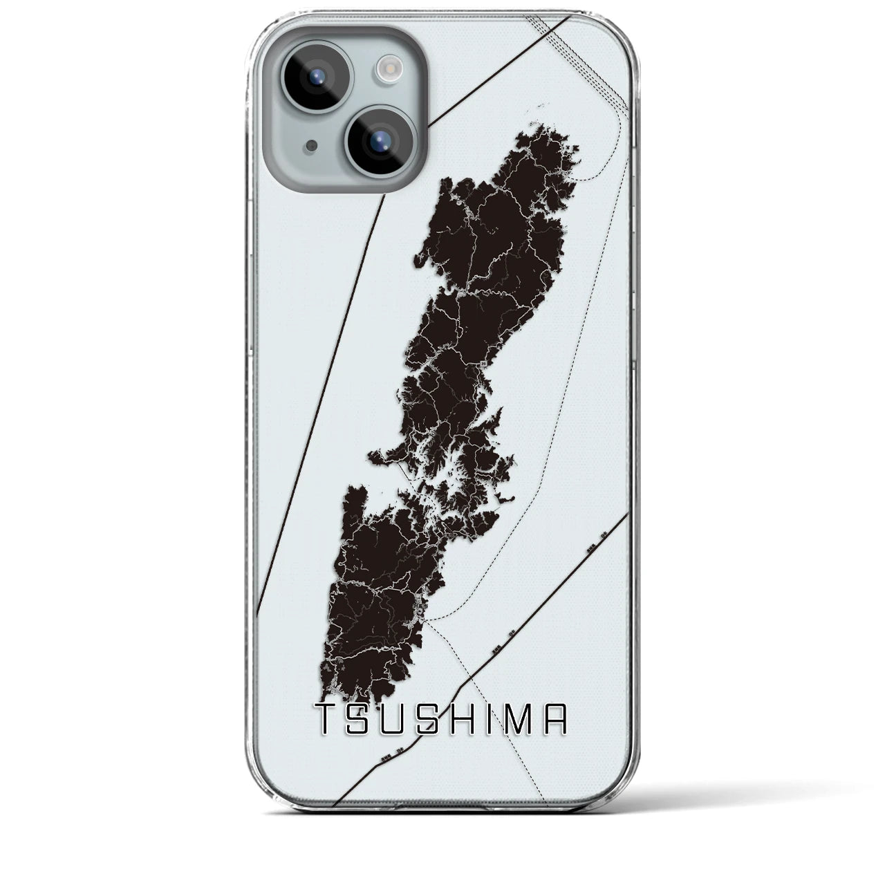 【対馬(長崎県)】地図柄iPhoneケース(クリアタイプ)