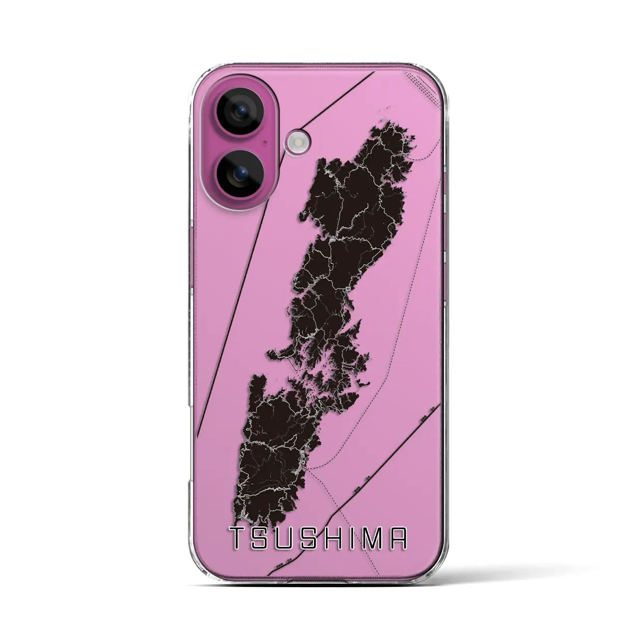 【対馬(長崎県)】地図柄iPhoneケース(クリアタイプ)