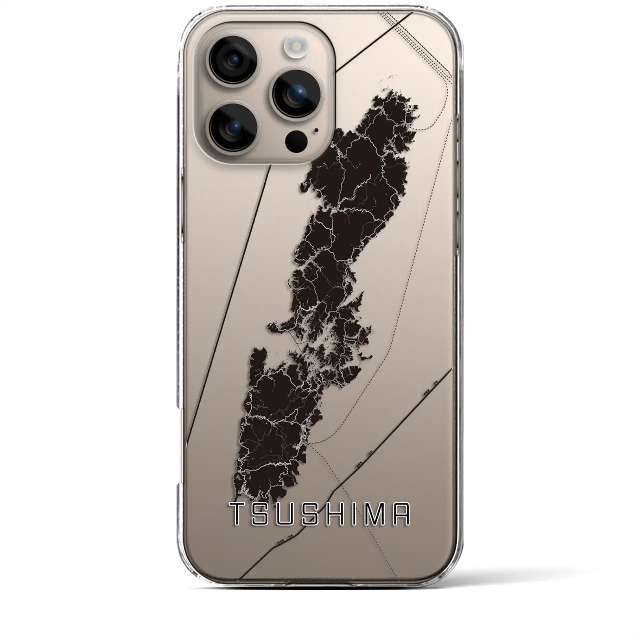 【対馬(長崎県)】地図柄iPhoneケース(クリアタイプ)
