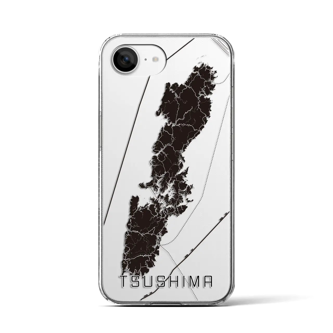 【対馬(長崎県)】地図柄iPhoneケース(クリアタイプ)
