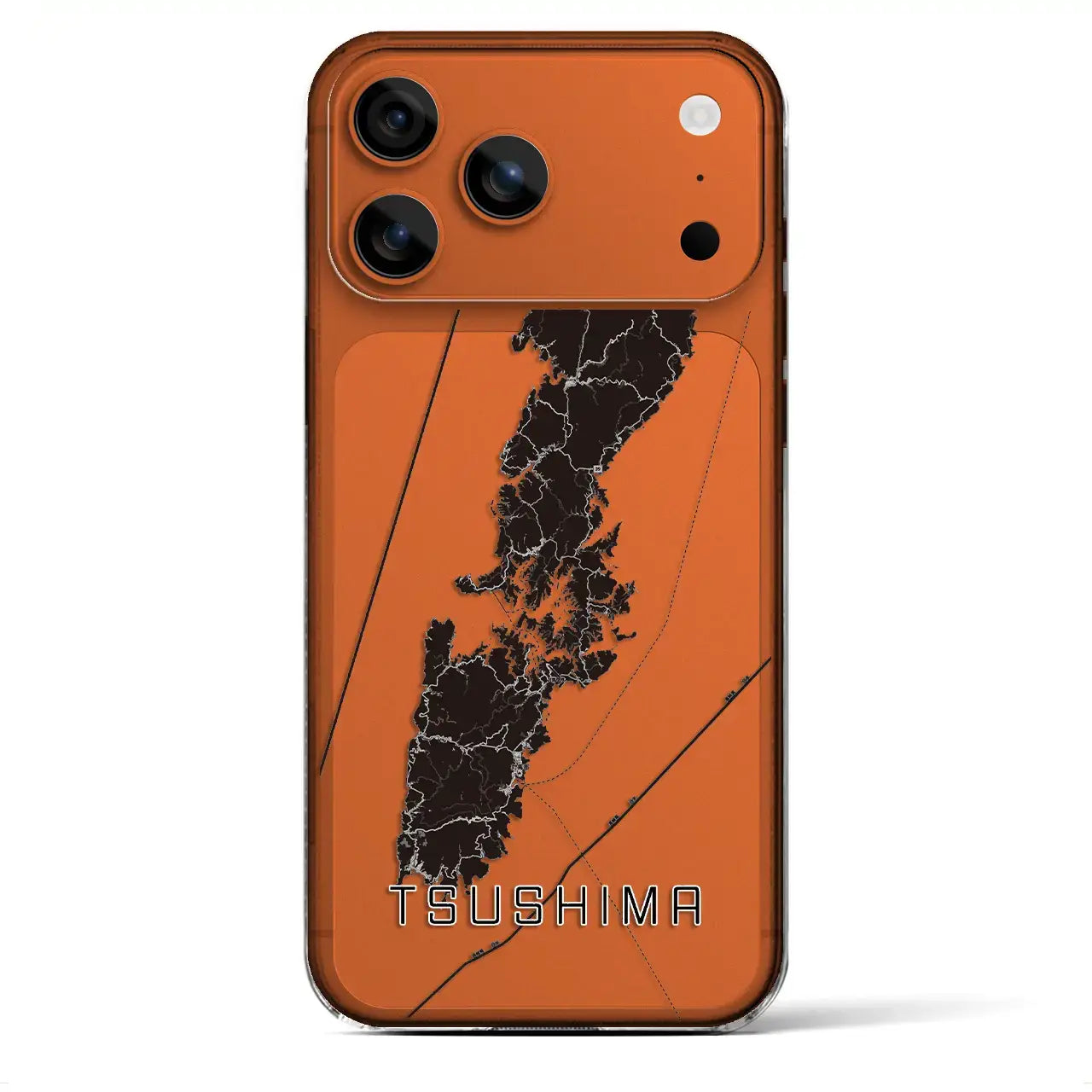 【対馬(長崎県)】地図柄iPhoneケース(クリアタイプ)