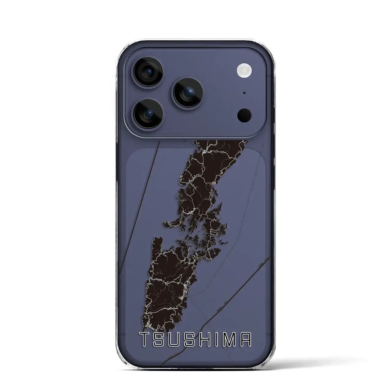 【対馬(長崎県)】地図柄iPhoneケース(クリアタイプ)