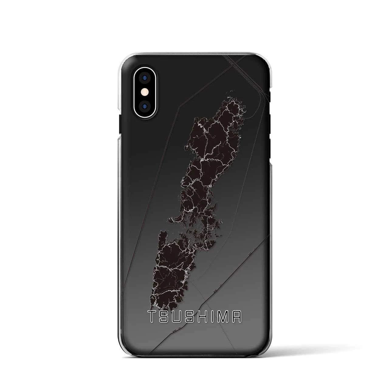 【対馬(長崎県)】地図柄iPhoneケース(クリアタイプ)