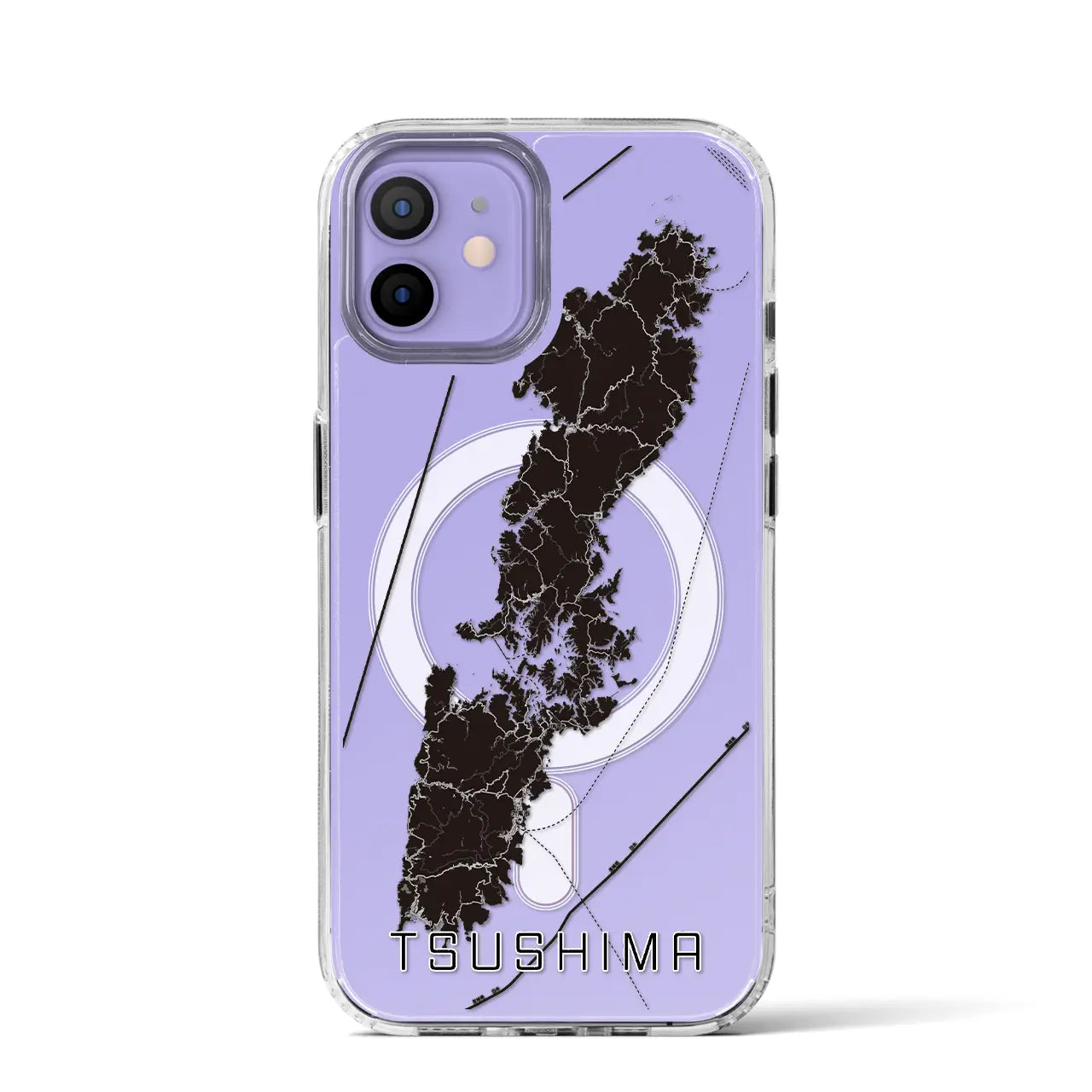 【対馬(長崎県)】地図柄iPhoneケース(MagSafeタイプ)
