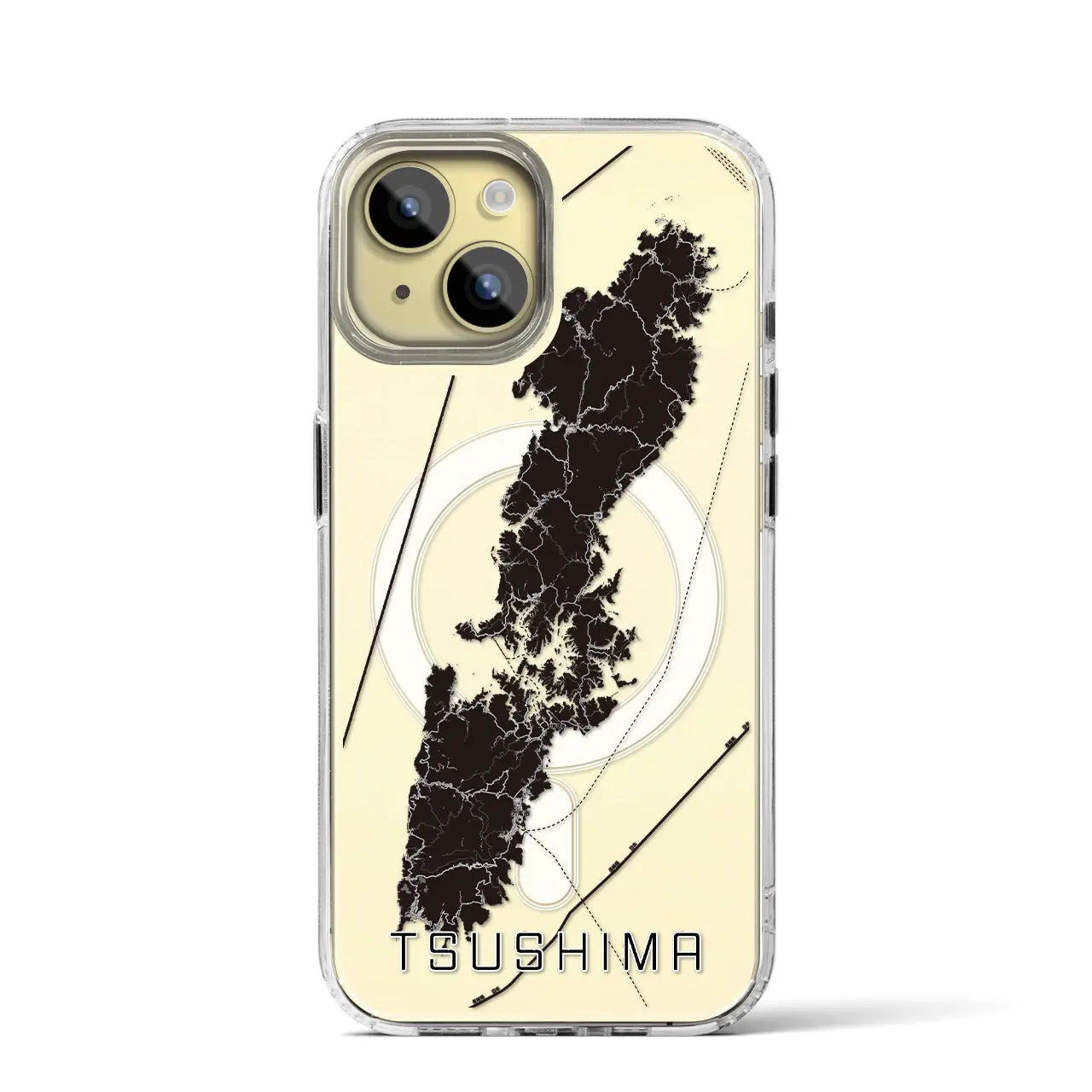 【対馬(長崎県)】地図柄iPhoneケース(MagSafeタイプ)