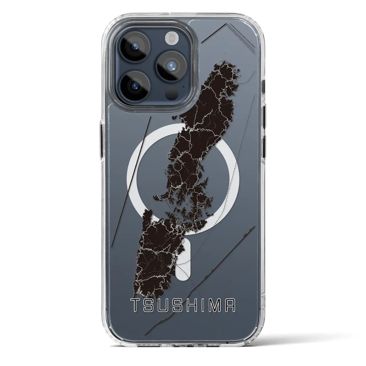 【対馬(長崎県)】地図柄iPhoneケース(MagSafeタイプ)