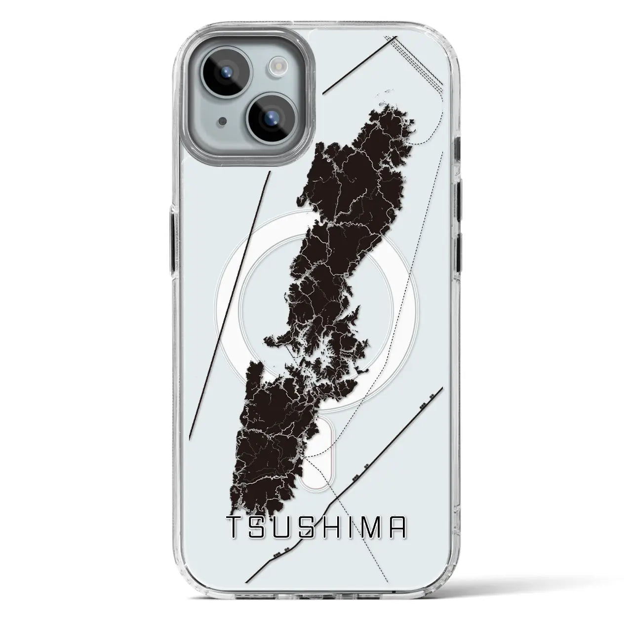 【対馬(長崎県)】地図柄iPhoneケース(MagSafeタイプ)
