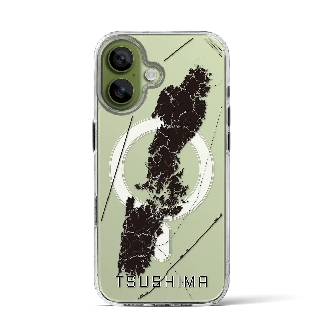 【対馬(長崎県)】地図柄iPhoneケース(MagSafeタイプ)