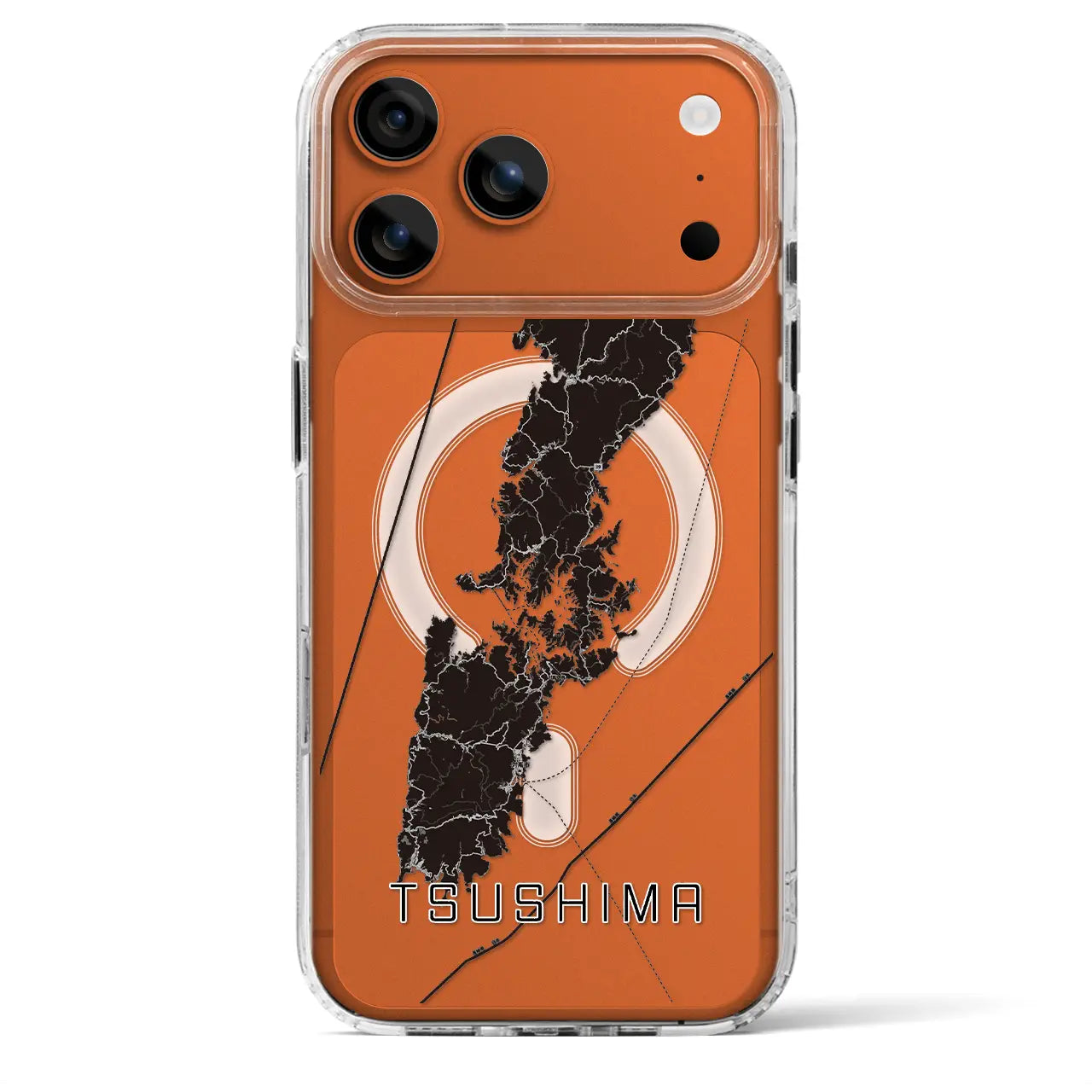 【対馬(長崎県)】地図柄iPhoneケース(MagSafeタイプ)