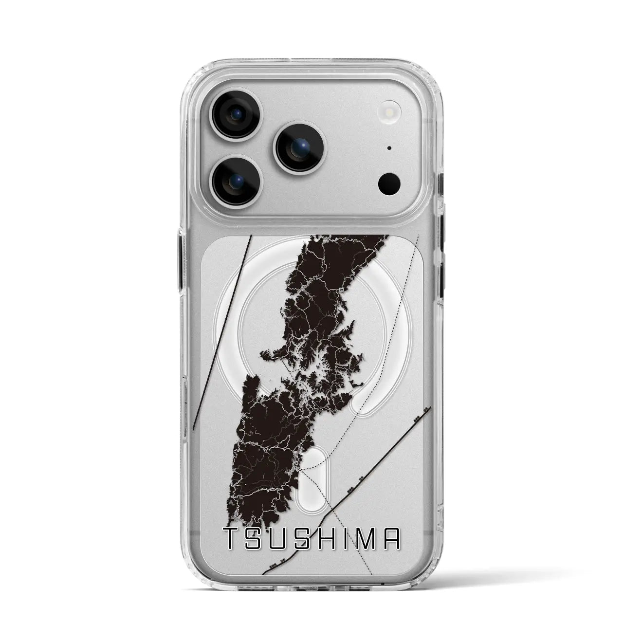 【対馬(長崎県)】地図柄iPhoneケース(MagSafeタイプ)