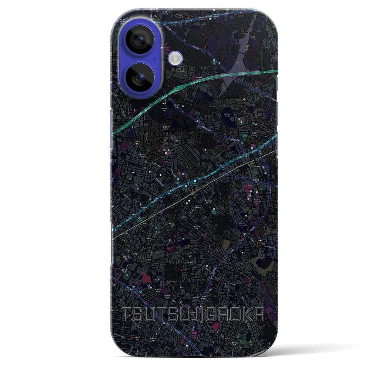 【つつじヶ丘(東京都)】地図柄iPhoneケース(バックカバータイプ)