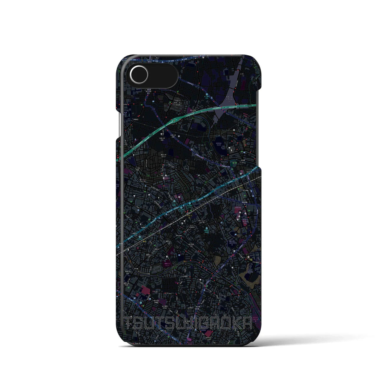 【つつじヶ丘(東京都)】地図柄iPhoneケース(バックカバータイプ)