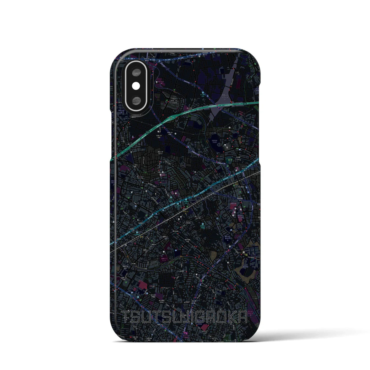 【つつじヶ丘(東京都)】地図柄iPhoneケース(バックカバータイプ)