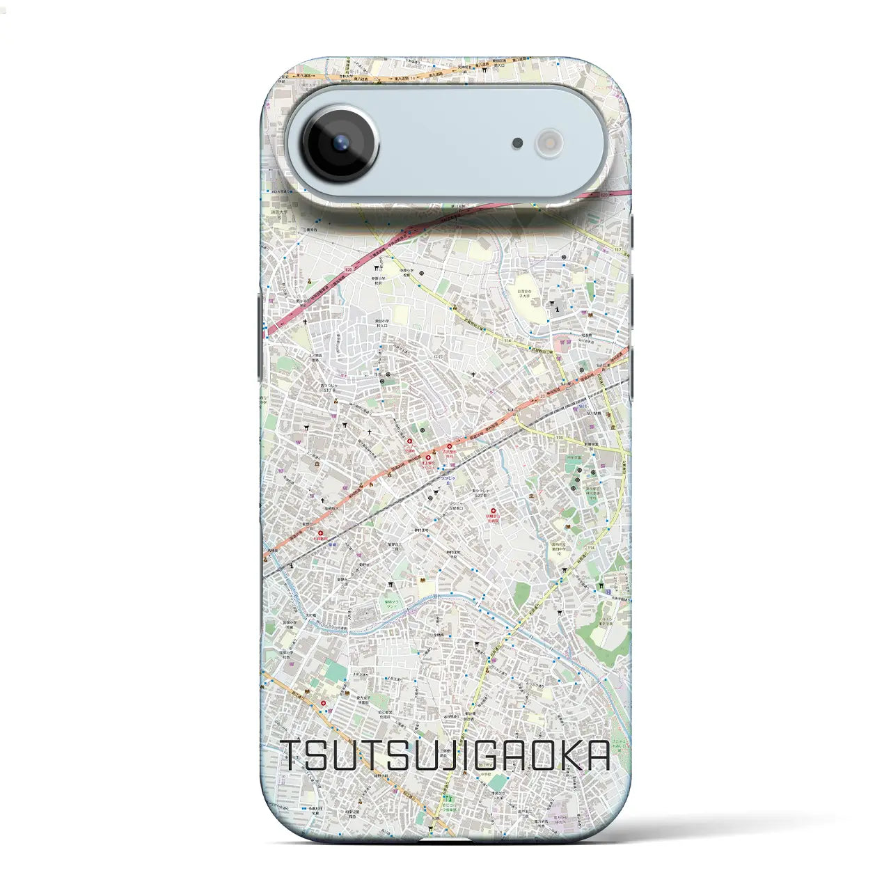 【つつじヶ丘(東京都)】地図柄iPhoneケース(バックカバータイプ)ブラック・iPhone 17 Pro Max 用