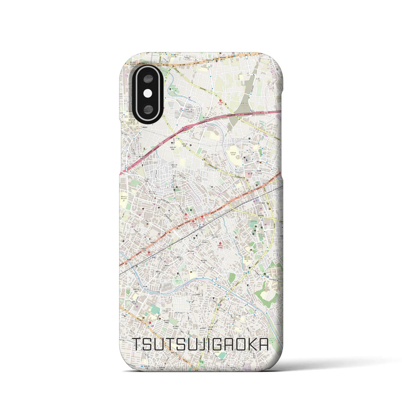 【つつじヶ丘(東京都)】地図柄iPhoneケース(バックカバータイプ)