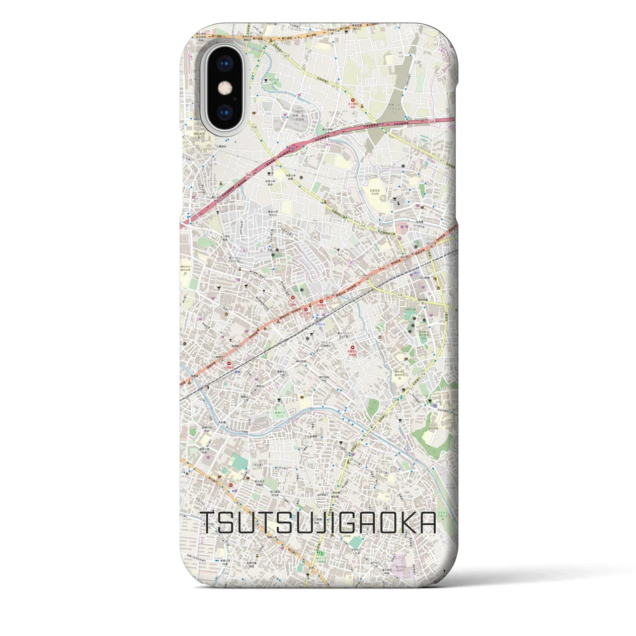 【つつじヶ丘(東京都)】地図柄iPhoneケース(バックカバータイプ)