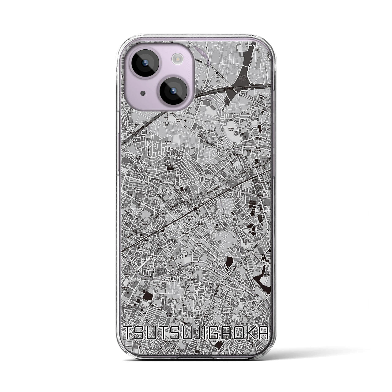 【つつじヶ丘(東京都)】地図柄iPhoneケース(クリアタイプ)