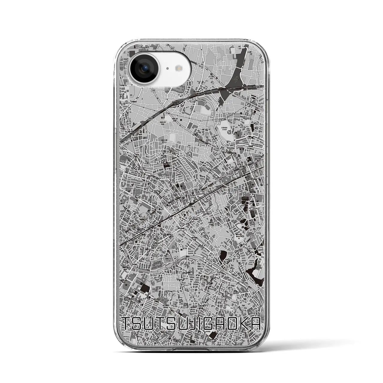 【つつじヶ丘(東京都)】地図柄iPhoneケース(クリアタイプ)