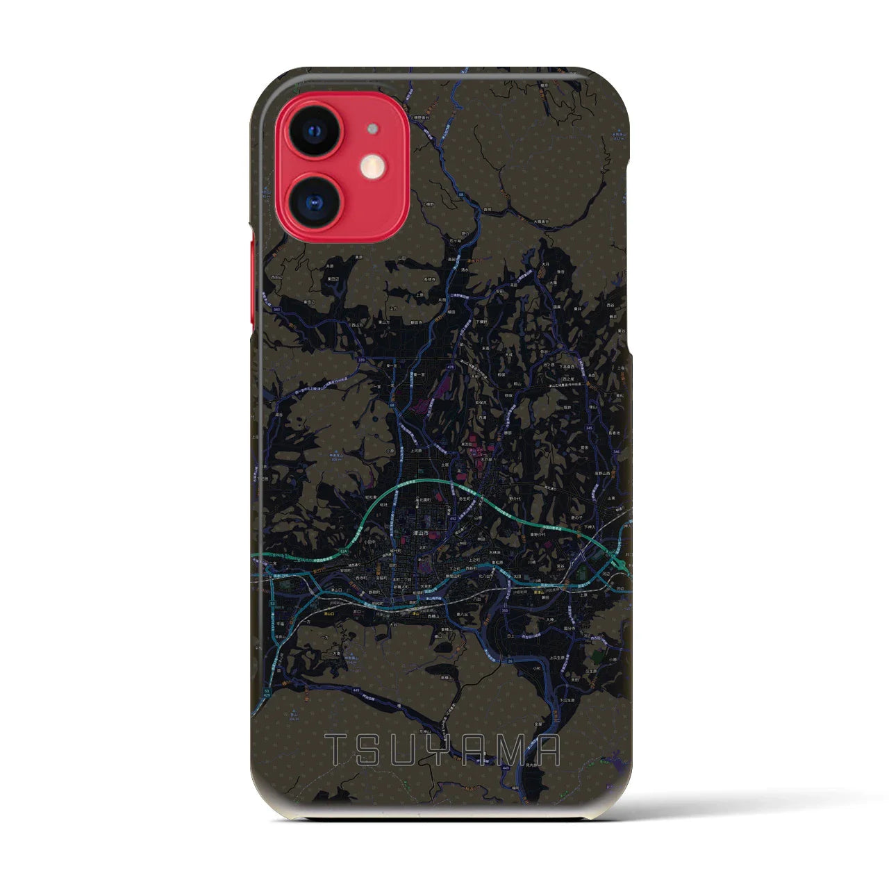 【津山(岡山県)】地図柄iPhoneケース(バックカバータイプ)