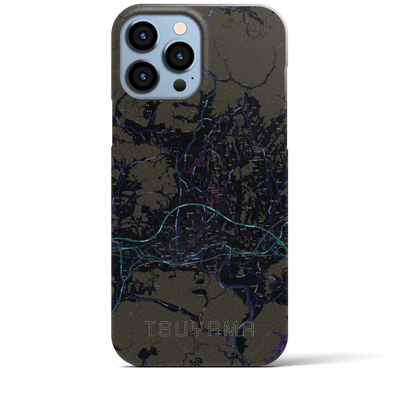 【津山(岡山県)】地図柄iPhoneケース(バックカバータイプ)