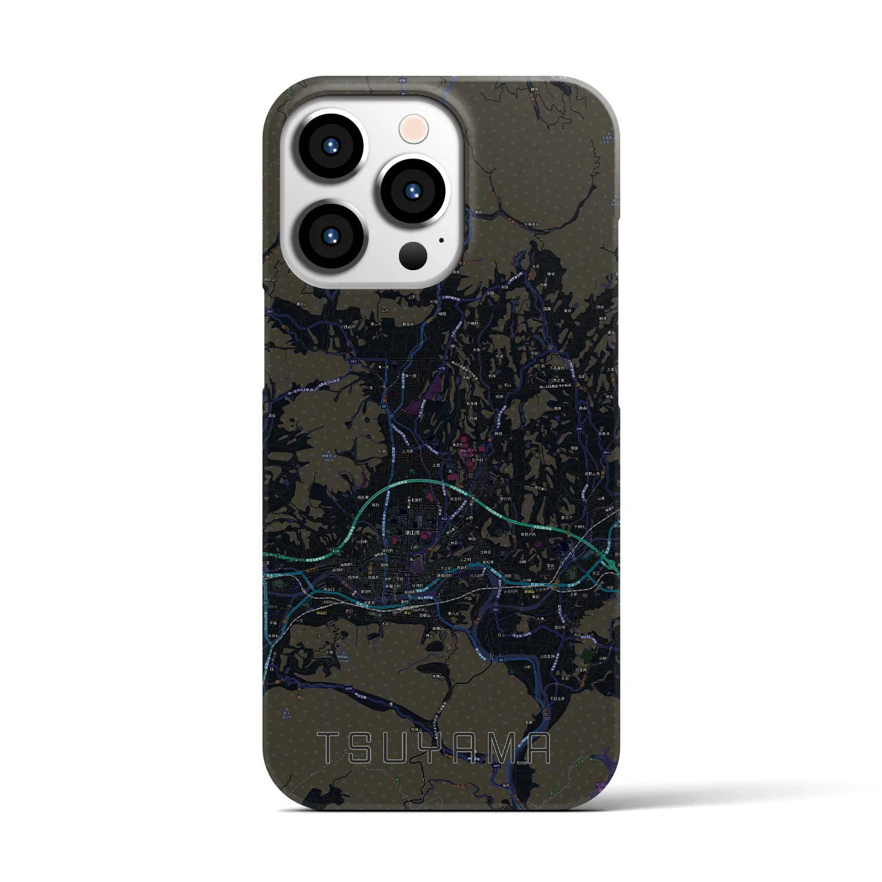 【津山(岡山県)】地図柄iPhoneケース(バックカバータイプ)