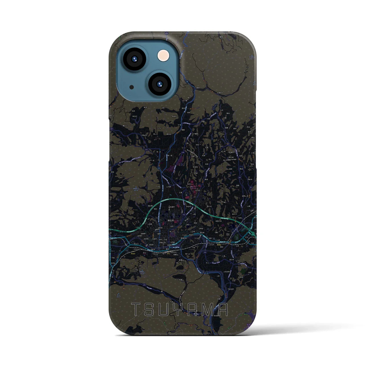 【津山(岡山県)】地図柄iPhoneケース(バックカバータイプ)