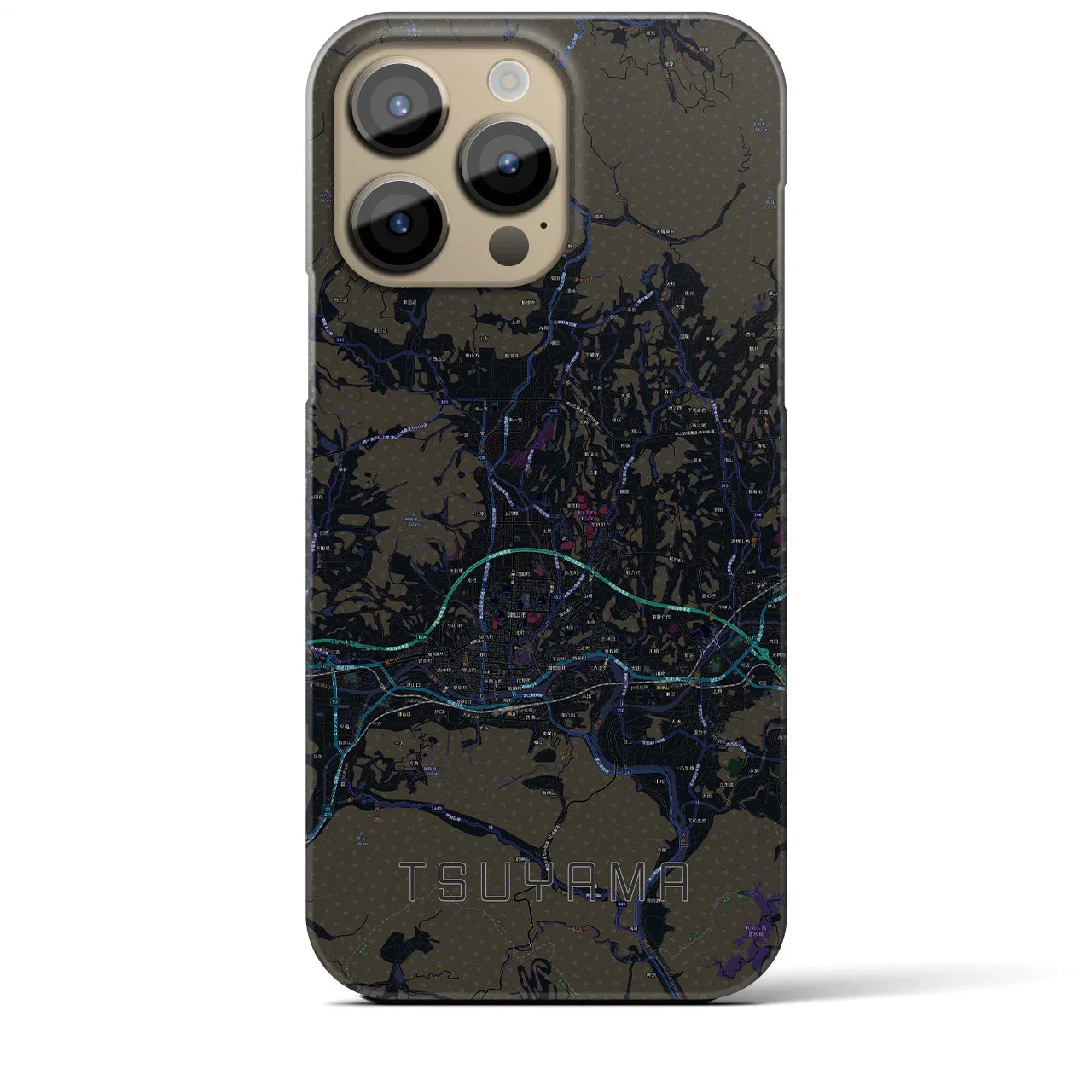 【津山(岡山県)】地図柄iPhoneケース(バックカバータイプ)