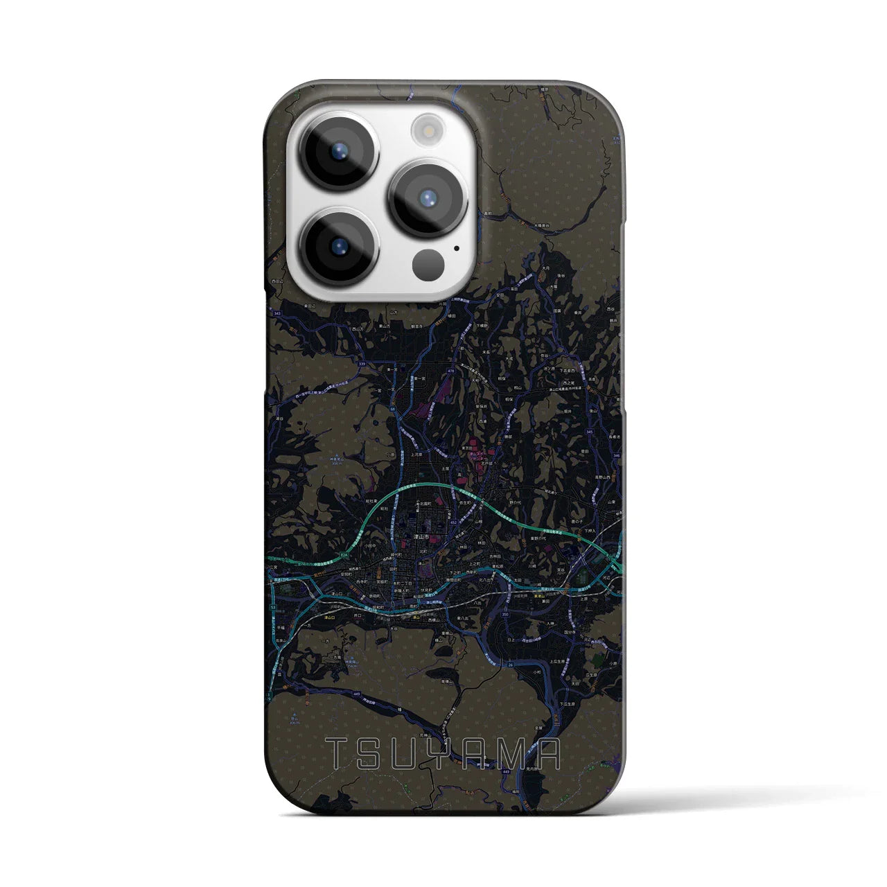 【津山(岡山県)】地図柄iPhoneケース(バックカバータイプ)