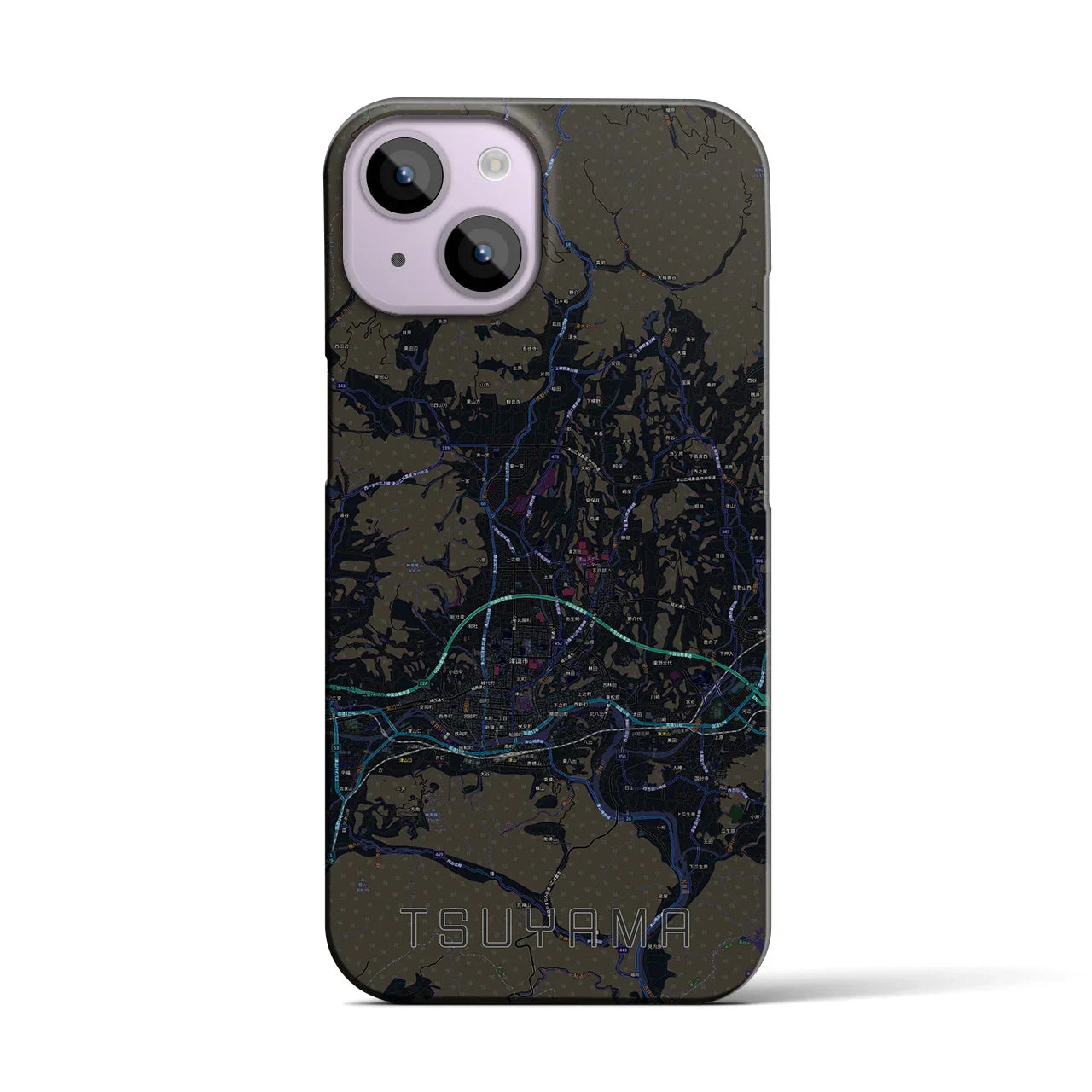 【津山(岡山県)】地図柄iPhoneケース(バックカバータイプ)