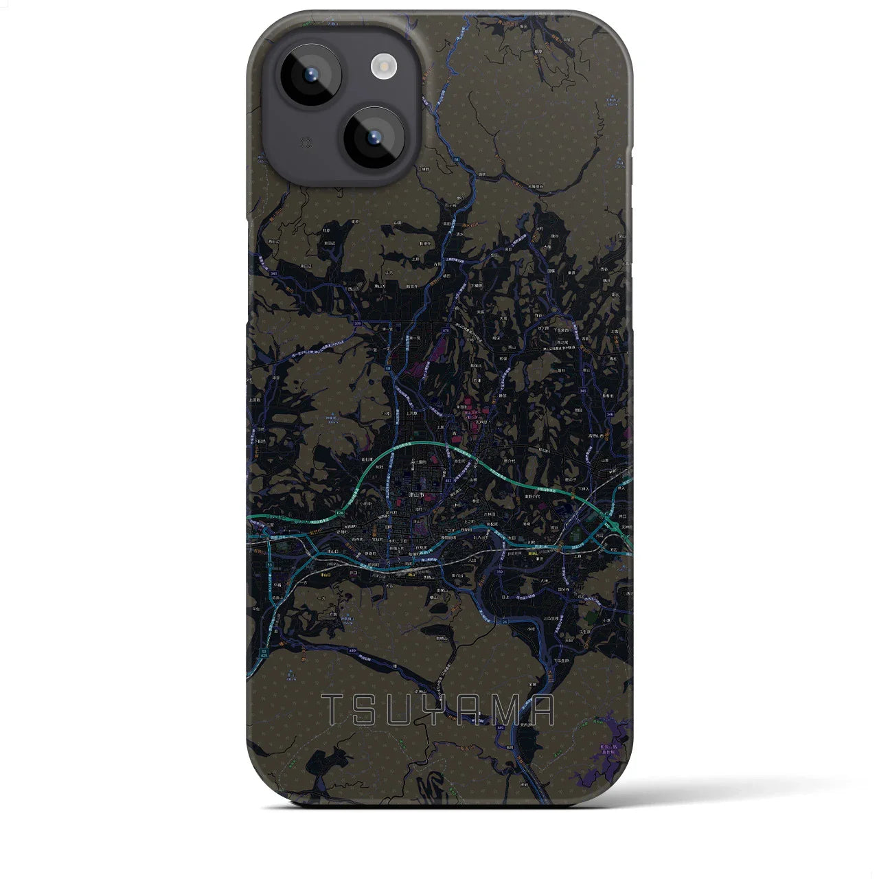【津山(岡山県)】地図柄iPhoneケース(バックカバータイプ)