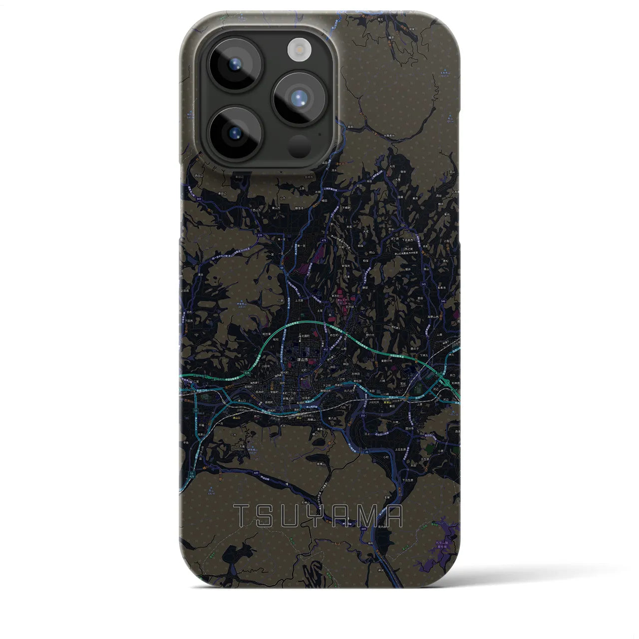 【津山(岡山県)】地図柄iPhoneケース(バックカバータイプ)