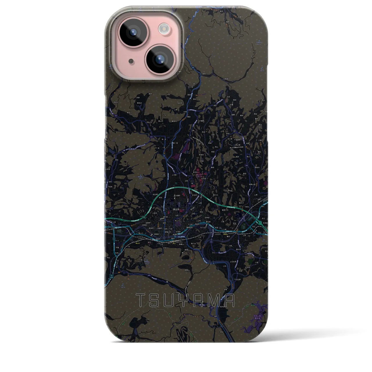 【津山(岡山県)】地図柄iPhoneケース(バックカバータイプ)