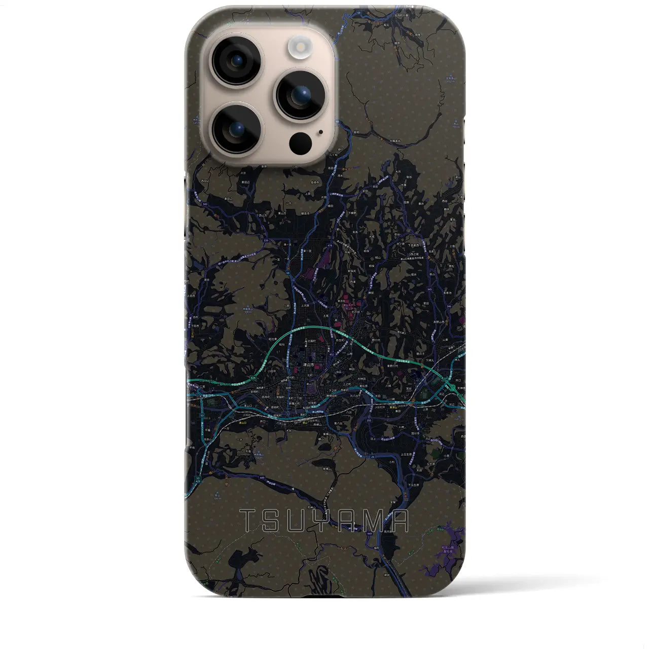 【津山(岡山県)】地図柄iPhoneケース(バックカバータイプ)