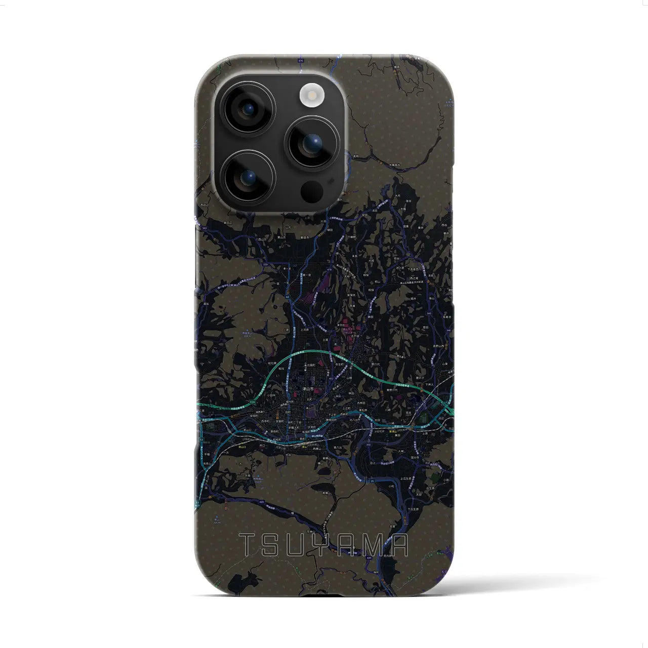 【津山(岡山県)】地図柄iPhoneケース(バックカバータイプ)