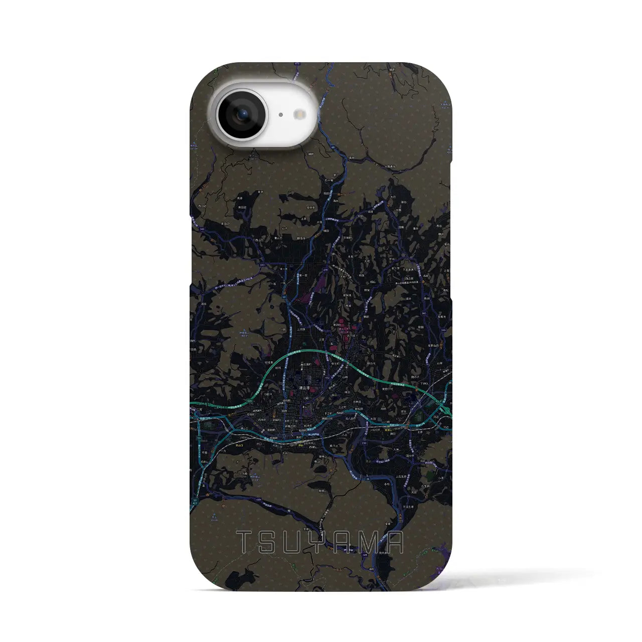 【津山(岡山県)】地図柄iPhoneケース(バックカバータイプ)