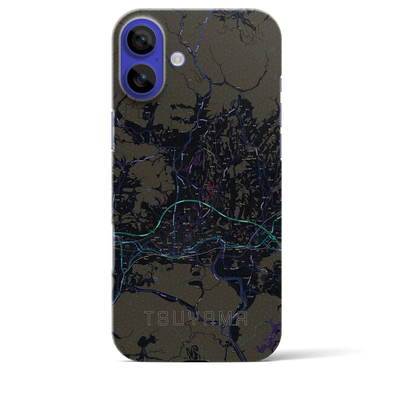 【津山(岡山県)】地図柄iPhoneケース(バックカバータイプ)