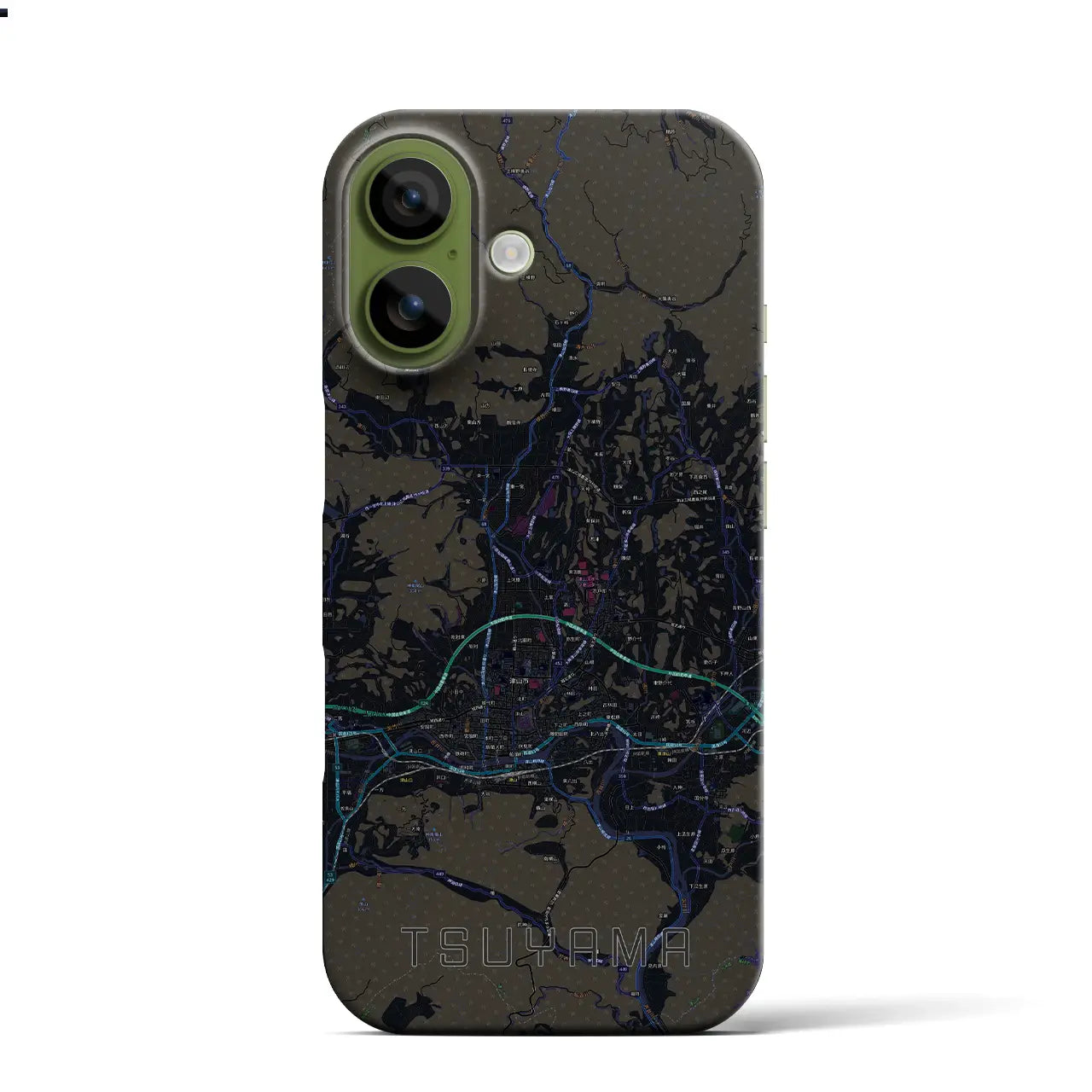 【津山(岡山県)】地図柄iPhoneケース(バックカバータイプ)