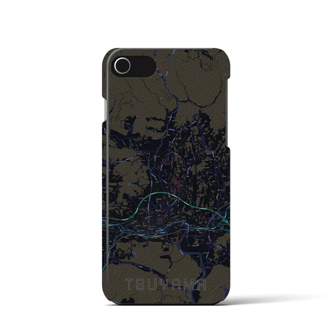 【津山(岡山県)】地図柄iPhoneケース(バックカバータイプ)