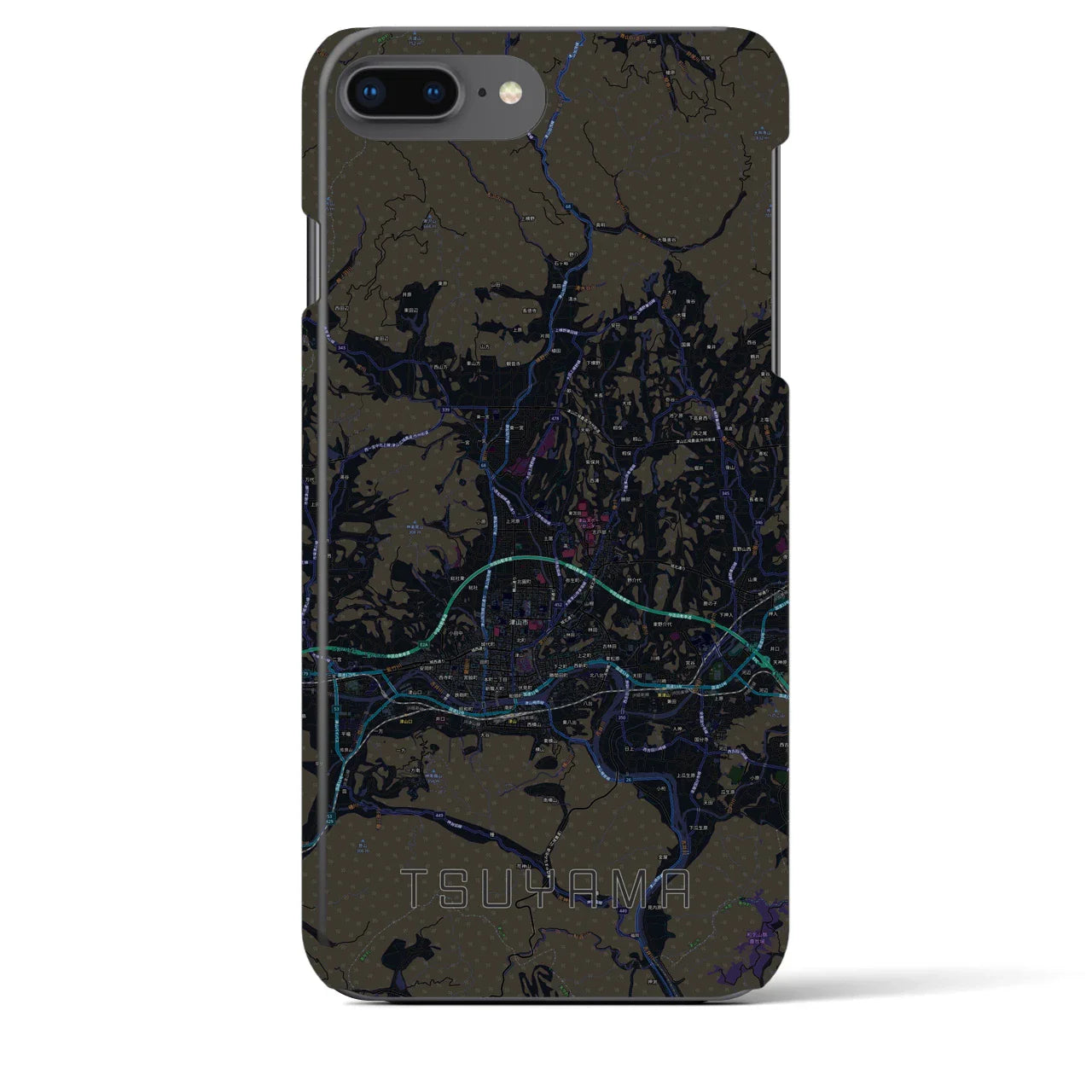 【津山(岡山県)】地図柄iPhoneケース(バックカバータイプ)