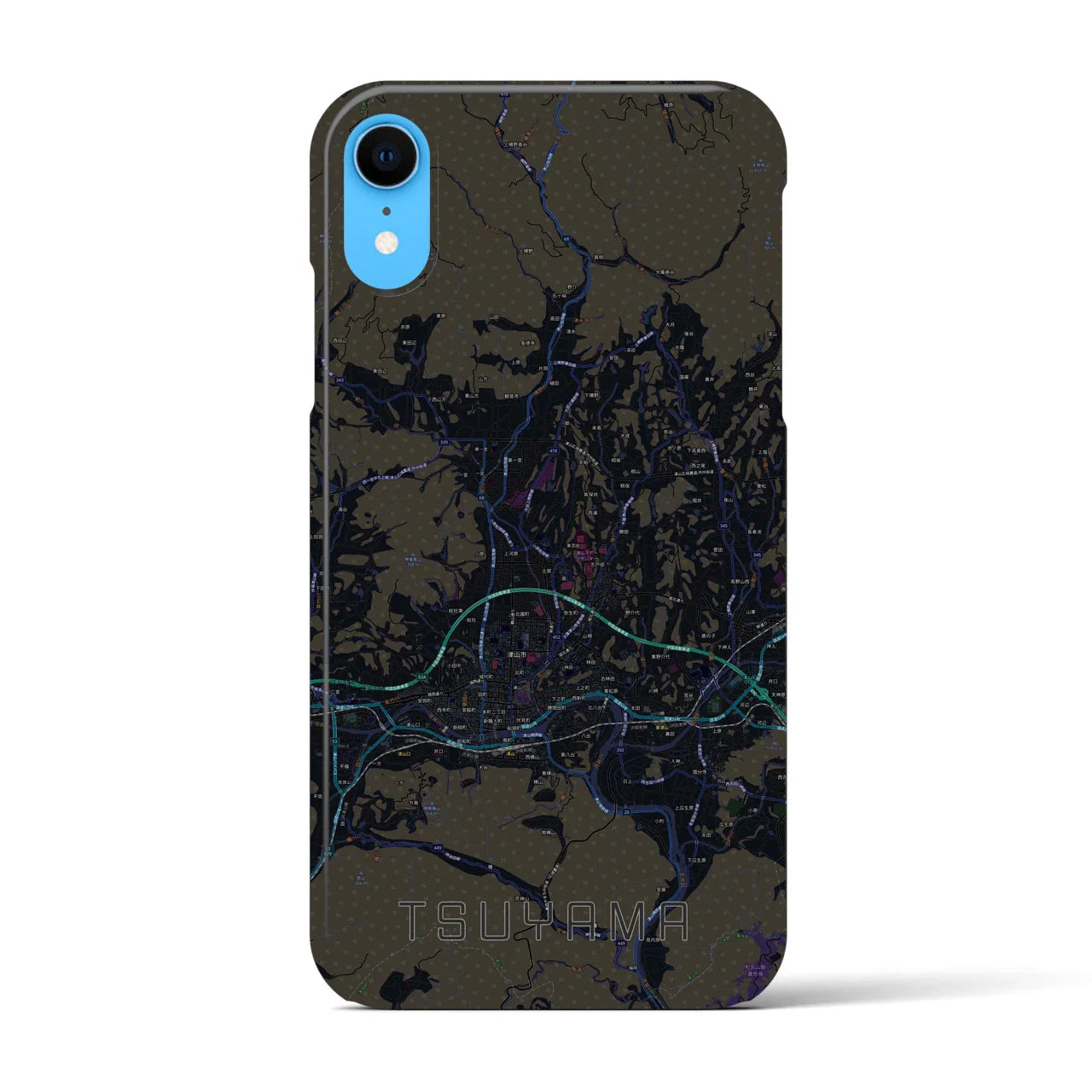 【津山(岡山県)】地図柄iPhoneケース(バックカバータイプ)